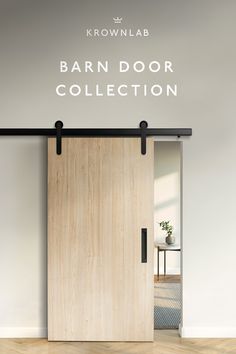 Modern sliding barn door made of vertical wood slats in premium finishes with modern sliding barn door hardware in brushed and black stainless by Krownlab. Glass Wall With Sliding Door, Barn Doors In The House, Modern Sliding Barn Door, Acrylic Door, Modern Barn Door, Door Panels, Sliding Door Hardware, Home Building Design, Home Doors