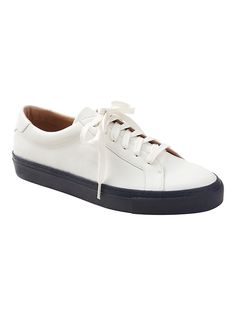 product Functional Leather Low-top Slip-on Sneakers, Banana Republic White Sneakers, Banana Republic Knit Sneaker, Functional Leather Sneakers With Slip-resistant Details, Low-top Leather Sneakers With Leather Trim, High Heels Classy, Insole Design, Chic Sneakers, Chic Shoes