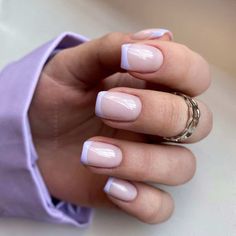 Nails Lilac, Lilac Nails, French Manicure Nails, Lavender Nails, Simple Gel Nails