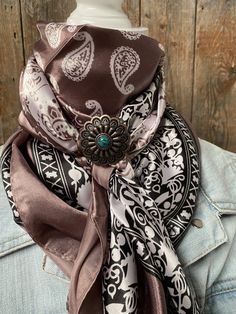 Wild Rags WRC2557B Two Tone Paisley Wild Rag / Scarf -W103 Slide WRC2557B Wild Rag Outfits, Witchy Wardrobe, Homestead Style, Western Scarf, Granola Aesthetic, Wild Rags, Rodeo Events, Nfr Fashion, Country Aesthetic