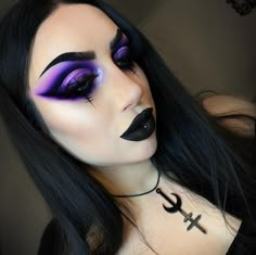 Purple Goth Makeup, Goth Eye Makeup, Goth Make Up, Purple Goth, Bold Makeup Looks, Alt Makeup, Makeup For Black Skin, Drag Makeup, Eye Makeup Designs