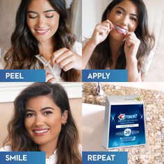 Want to your whiten teeth at home? Try Crest 3DWhitestrips Supreme Bright. This teeth whitening treatment provides professional-level whitening that removes over 20 years of stains, with a comfortable, no-slip whitening experience. The Advanced Seal Technology's no-slip grip means the strips stay put until you take them off, allowing you to talk and even drink water while whitening your teeth. Choose Crest 3DWhitestrips Supreme Bright from the #1 dentist-recommended at-home teeth whitening brand Crest Teeth Whitening Strips, Crest White Strips, Crest 3d White, American Dental Association, Pasta Dental, Teeth Whitening Strips, White Smile, Whitening Kit, Teeth Whitening Kit