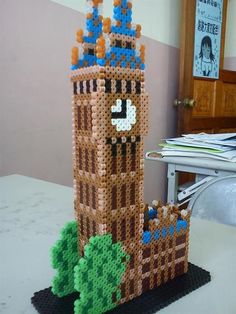 a lego replica of the big ben clock tower in london, england made out of legos