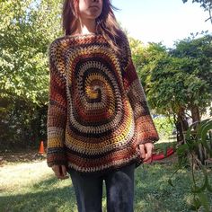 Crochet spiral sweater! Handmade by me! Absolutely... | Depop