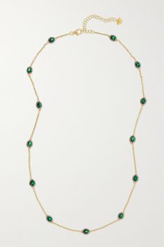 Inspired by its founders' Indian heritage, Amrapali London's design's honor the country's jewelry traditions and craftsmanship. This 'Rajasthan' necklace is handcrafted from 18-karat gold and set with light-catching emeralds and diamonds in rhodium-plated settings. Luxury Hand Set Emerald Necklace As A Gift, Luxury Hand Set Emerald Necklace For Gift, Luxury Hand-set Emerald Necklace Gift, Luxury Hand Set Emerald Necklaces, Luxury Hand-set Emerald Necklaces, Luxury Oval Emerald Necklace With Jewels, Luxury Polished Emerald Jewelry, Elegant Hand-set Emerald Necklace In Yellow Gold, Luxury Ceremonial Gemstone Jewelry