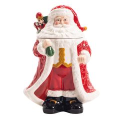 a santa clause figurine is shown on a white background