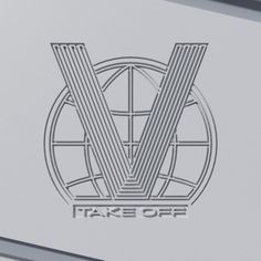 the logo for take off is shown in this graphic art work, which includes lines and letters that appear to be interlocked together