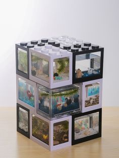 there are many different pictures in this cube