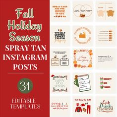 Spray tan business holiday season Instagram posts fall thanksgiving christmas social media Tan Instagram, Santa's Little Helper, Christmas Post, Etsy Instagram, Instagram Business, Instagram Post Template, Holiday Sales