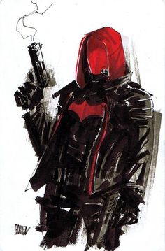 Red Hood Art, Red Hood, A Drawing, Red, Black, Art