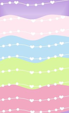 an abstract background with pastel colors and hearts on the lines in the shape of waves