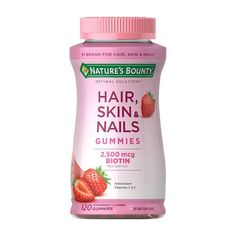 Nature's Bounty Optimal Solutions Hair, Skin & Nails Gummies provides you with the vital nutrients your body needs to support your natural beauty from within.* Vitamin E and Vitamin C are antioxidants. Vitamin E contributes to skin health, and Vitamin C is involved in collagen production and formation, which forms the basis for vibrant skin.* Biotin helps to maintain healthy hair.* Hair Skin And Nails Vitamins Natures Bounty, Rubbing Nails Together Stimayes Hair Growth, Vitamins For Women Hair Skin Nails, Nature's Bounty Hair Skin And Nails, Hair Skin Nails Gummies, Hair Skin Nails Vitamins, Hair And Nails Vitamins, Nail Vitamins, Hair Skin And Nails