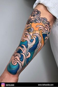 a person with a tattoo on their arm