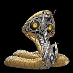 an image of a snake with yellow eyes