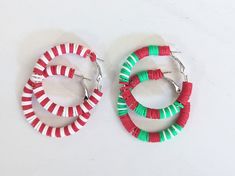 + Style name: XmasStripes + beaded hoop earrings with White, Red and Green heishi beads  + Hoops are 1 1/2" diameter + silver hoops with lever back closure see more liz.cor.creative beaded hoop earrings here https://www.etsy.com/shop/lizcorcreative?ref=seller-platform-mcnav§ion_id=42427009 + All lizcorcreative hoop earrings will come packaged on a hand-stamped kraft earring card in a clear sealed bag Free Domestic Shipping Follow along Instagram https://www.instagram.com/lizcorcreative/ Facebook https://www.facebook.com/profile.php?id=100063235479850 Pinterest https://www.pinterest.com/lizcorrinne/ If there is any other color that you would like to see please message me. Bead Hoop Earrings, Hoop Earrings Handmade, Christmas Clay, Earring Card, Clay Bead, Beads Earrings, Earring Cards, Jewelry Christmas, Heishi Beads