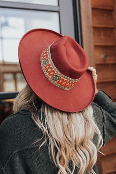 You will look like you hit the fashion lottery when you top off your look with this boho inspired dark rust hued fedora featuring lightweight wool material, a curved 4-inch brim, and a wide embroidered accent band! Hat Dimensions: Length - 15.5 Inches Width - 14 Inches Height - 4.5 Inches Cranial Circumference - 22 Inches The Lottery, Wool Fedora, The Fashion, Fedora, Like You, Rust, Wool, Band, Hats