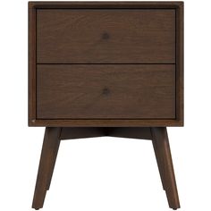 Noak Mid Century Modern Style Night Stand Walnut 2-Drawers - MidinMod Room Attic, Cabinet Side Table, Complete Bedroom Set, Mod Furniture, Mid Century Nightstand, Small Nightstand, Style Nightstand, Nightstand Set Of 2, Walnut Nightstand