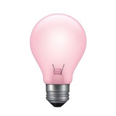 a pink light bulb on a white background