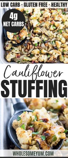 the recipe for cauliflower stuffing is shown here