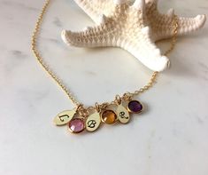 "Sweet and, dainty personalized Sterling Silver of 14 K Gold Filled Necklace with initial discs and birthstones added. Perfect gift for best friends, a mom or grandma. Listing includes: ~ 6 mm or 1/4\" petite Swarovski Crystal Birthstone (s) ~ 9 mm or 1/3\" hand stamped initial oval discs (high quality 14 K Gold Filled or Sterling Silver )- monogram or basic fonts are available with black or clear finish ~ chain length is 14-22\" - ALL necklace includes a 2\" extender - please select from drop d Dainty Birthstone Initial Necklace For Gift, Personalized Dainty Birthstone Necklace With Initial Pendant, Personalized Birthstone Initial Pendant Charm Necklace, Dainty Birthstone Necklace For Personalized Gift, Dainty Initial Necklace With Birthstone For Mother's Day, Initial Birthstone Necklace For Birthday And Mother's Day, Birthstone Initial Pendant Necklace For Mom, Birthstone Necklace With Initial Pendant For Mom, Dainty Birthstone Necklace With Round Pendant As Personalized Gift