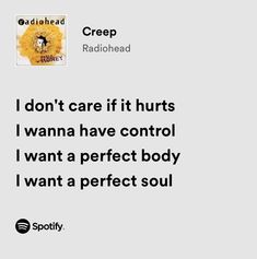 Relationship Quotes For Him Romantic, Radiohead Lyrics, Quotes For Him Romantic, Letras Cool, Creep Radiohead, Songs That Describe Me, Relationship Quotes For Him, Meaningful Lyrics, Spotify Lyrics