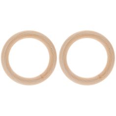 two wooden rings on a white background