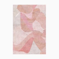 an abstract painting with pink and white colors