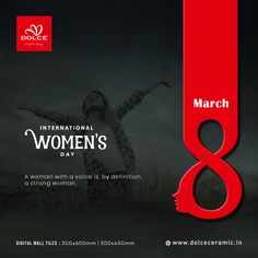 the international women's day poster for march 8, with an image of a woman doing