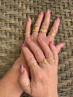 15pcs Stackable Rings Set Gemstone and Rhinestone Rings, Boho, Moon and Sun Rings, Silver, Gold, Layered Rings Aesthetic, Crystal, Midi - Etsy Stackable Ring Sets, Layered Rings, Rhinestone Ring, Crystal Rings, Stackable Rings, Stacking Rings, Ring Sets, Free Gifts, Simple Designs