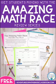 the amazing math race for kids with text overlay