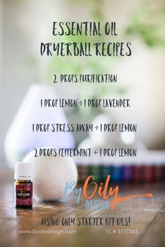 Essential Oils For Laundry, Yl Oils, Oil Diffuser Recipes, Yl Essential Oils, Using Essential Oils, Dryer Balls, Living Essentials Oils, Essential Oil Diffuser Blends