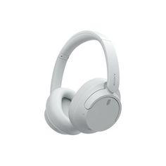 the sony headphones are white and have bluetooths on them, while one ear is