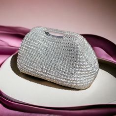 "Timeless and high quality handmade crochet knitted product  ✅A stylish women's accessory for daily use, special occasions, invitations, evenings! Wedding Party season  has begun and this bag will be the perfect choice 🤩 you will shine like a star All eyes will be on you this season with our trendy Metallic clutch lined with luxuriously matching Satin, metallic vegan leather and rich jewel tone colours, and you can be sure that these jewels will stand out in the crowd. Whether it's a night out, Elegant White Handwoven Crochet Bag, Elegant Rectangular Crochet Bag, Elegant Hand Knitted Crochet Bag For Gift, Elegant Hand-knitted Crochet Bag For Gift, Elegant Hand Knitted Rectangular Crochet Bag, Elegant White Woven Crochet Bag, Elegant Rectangular Crochet Evening Bag, Elegant Crochet Evening Bag For Parties, Elegant Crochet Rectangular Evening Bag