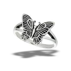 Beautiful Butterfly Ring .925 Sterling Silver Band Jewelry Female Male Unisex Size 8 All our silver jewelry is crafted from .925 silver also commonly referred to as sterling silver. Sterling silver is the standard for beautiful high-quality silver jewelry and cannot be replicated by lower priced silver plated jewelry. It is 92.5% pure silver, mixed with alloys to add strength and durability to stand the test of time. Keep your fine jewelry shiny and elegant by storing it properly. Jewelry needs Nickel-free Sterling Silver Rings In Silver, Symbolic Silver Hypoallergenic Jewelry, Nickel-free Sterling Silver Butterfly Ring Gift, Adjustable Sterling Silver Butterfly Ring, Sterling Silver Rings In Antique Silver With Polished Finish, Antique Silver Sterling Silver Rings With Polished Finish, Silver Hypoallergenic Fine Jewelry Rings, Antique Silver Sterling Silver Ring With Polished Finish, Antique Silver Polished Sterling Silver Rings