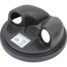 a black plastic object with two holes in it