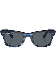 blue acetate square frame tinted lenses UV-protective lenses lens decal horizontal stripe pattern logo plaque at the arm curved tips These glasses come with a protective case. Classic Blue Sunglasses With Uva Protection, Blue Square Frame Sunglasses With Tinted Lenses, Blue Mirrored Lenses Square Frame Sunglasses, Blue Square Frame Sunglasses With Mirrored Lenses, Blue Tinted Sunglasses For Pool, Classic Blue Sunglasses With Polarized Lenses, Classic Blue Polarized Sunglasses, Classic Blue Sunglasses With Uv Protection, Modern Blue Square Frame Sunglasses