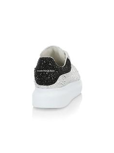 These bold chunky sneakers are elevated with glistening details. Leather and synthetic upper Round toe Lace up vamp Rubber sole Made in Italy Alexander Mcqueen Sneakers, Mcqueen Sneakers, Glitter Sneakers, Chunky Sneakers, Dream Shoes, Designer Outfits Woman, Sneakers White, Trending Accessories, Sunglasses Accessories