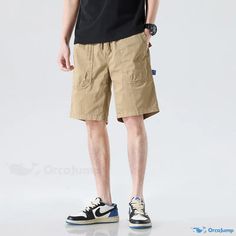 OrcaJump - Mountain Series Quick-Drying Shorts: Casual Workwear, Sports Capri Pants with Loose Fit and Spacious Pockets Baggy Khaki Casual Shorts, Casual Baggy Khaki Shorts, Casual Relaxed Fit Cargo Pants With Built-in Shorts, Casual Pants For Outdoor Activities In Summer, Casual Khaki Pants With Built-in Shorts, Khaki Shorts For Outdoor Activities, Casual Bottoms For Summer Outdoor Activities, Baggy Casual Shorts For Outdoor, Casual Summer Bottoms For Outdoor Activities