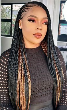 Corn Rows And Box Braids Hairstyles, Two Step Braids For Black Women, Side Braid Hairstyles For Black Women, Tribals With Knotless Braids Cornrows, Hair Braid Patterns