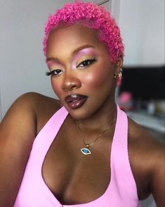 Pink Twa Natural Hair, Pink Twa, Pink Hair Black Women, Pink Afro, It's Been So Long, Hot Pink Hair, Natural Hair Short Cuts, Life Update