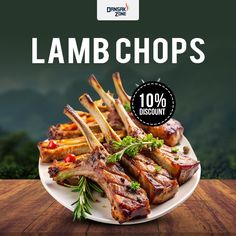 lamb chops on a plate with french fries