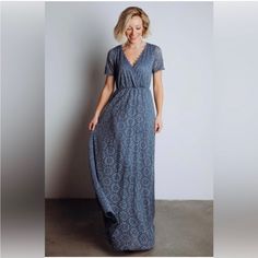 Baltic Born Womens Small Venice Lace V Neck Maxi Dress A15 Green Lace Maxi Dress, Blue Lace Maxi Dress, Maxi Outfits, Baltic Born, Timeless Dress, Rust Dress, Dress Order, Family Pics, Blue Maxi