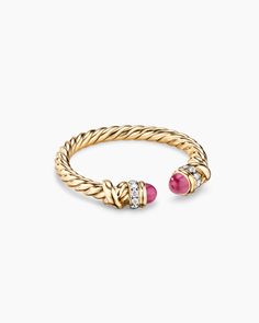 David Yurman | Petite Helena Ring in 18K Yellow Gold with Diamonds, 2.5mm David Yurman Rings, Rubies And Diamonds, Petite Jewelry, David Yurman Ring, David Yurman Bracelet, Cable Bracelets, Women's Rings, David Yurman Jewelry, Jewelry Style