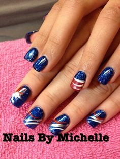 Memorial Nails, Peace Nails, American Nails, Usa Nails