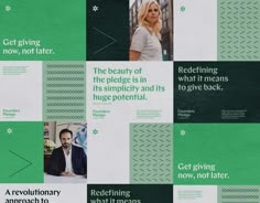 an advertisement for the beauty brand is shown in green and white squares with words on them