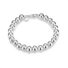 PRICES MAY VARY. Title: PMANY 925 Sterling Silver Plated Round Beads Bracelet, 8mm. Product Type: Arborist Merchandising Root > Self Service > Special Features Stores > 80dbd58c-5608-4346-a9d0-64e6b7f46827_0 > 80dbd58c-5608-4346-a9d0-64e6b7f46827_8101 > 80dbd58c-5608-4346-a9d0-64e6b7f46827_508102 > Green Lit 197 Nature Necklace, Gelang Manik, Silver Plated Bracelet, Sterling Silver Bangle Bracelets, Ball Bracelet, Hand Chain, Silver Bangle Bracelets, Sterling Silver Bangles, Hand Jewelry