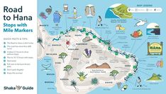 the road to hanana map shows all the stops and stops for hikers in this area