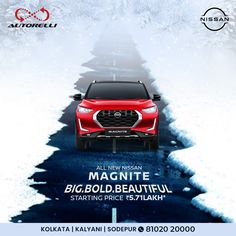 an advertisement for the all - new nissan magnite big bold beautiful starting price $ 2, 200 00