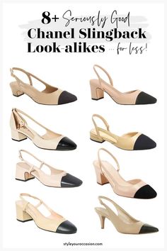 Do you love the slingback Chanel heels, or wish you could make the perfect Chanel slingback outfit? But the budget isn't there? Check out this list of 9+ stunning Chanel slingback dupes to get the aesthetic for less! What them with a dress or jeans, to work or casual, for summer, winter, fall, or spring. These chic look-alikes come in nude and black, and look so much like the real thing you'll do a double take! Chanel Slingback Heels Outfit, Spring Heels 2024, Slingback Sandal Outfit, Chanel Summer Shoes, Chanel Slingback Shoes Outfit, Nude Slingback Heels, Black Slingback Heels Outfit, Tan Shoes Outfit, Nude Shoes Outfit