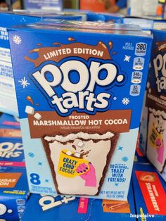 pop tarts marshmallow hot cocoa is on display for sale at a store